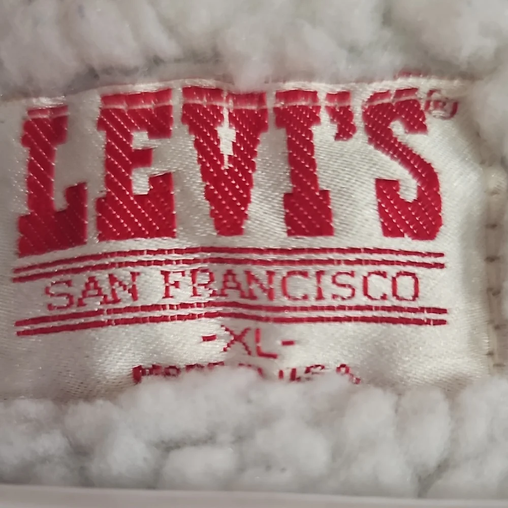 Vintage 70s 80s Levi's Dark Blue Denim Sherpa-Lined Vest - Size XL - Picture 4 of 13